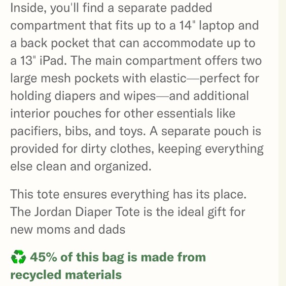 NWT STATE BAGS JORDAN DIAPER TOTE - Picture 8 of 9